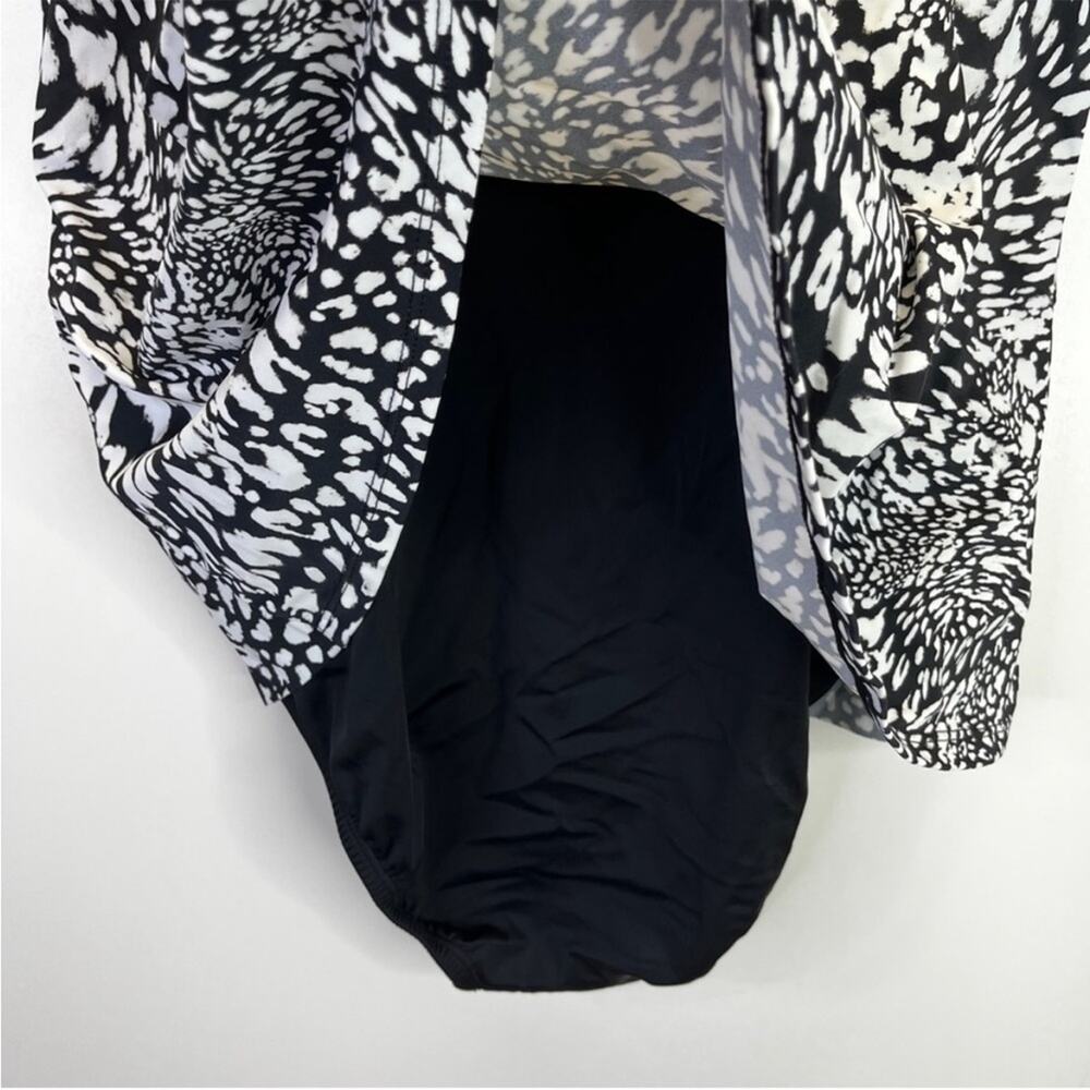 Swim Solutions Printed Flyaway Fauxkini One piece black white - 18W - Picture 10 of 14